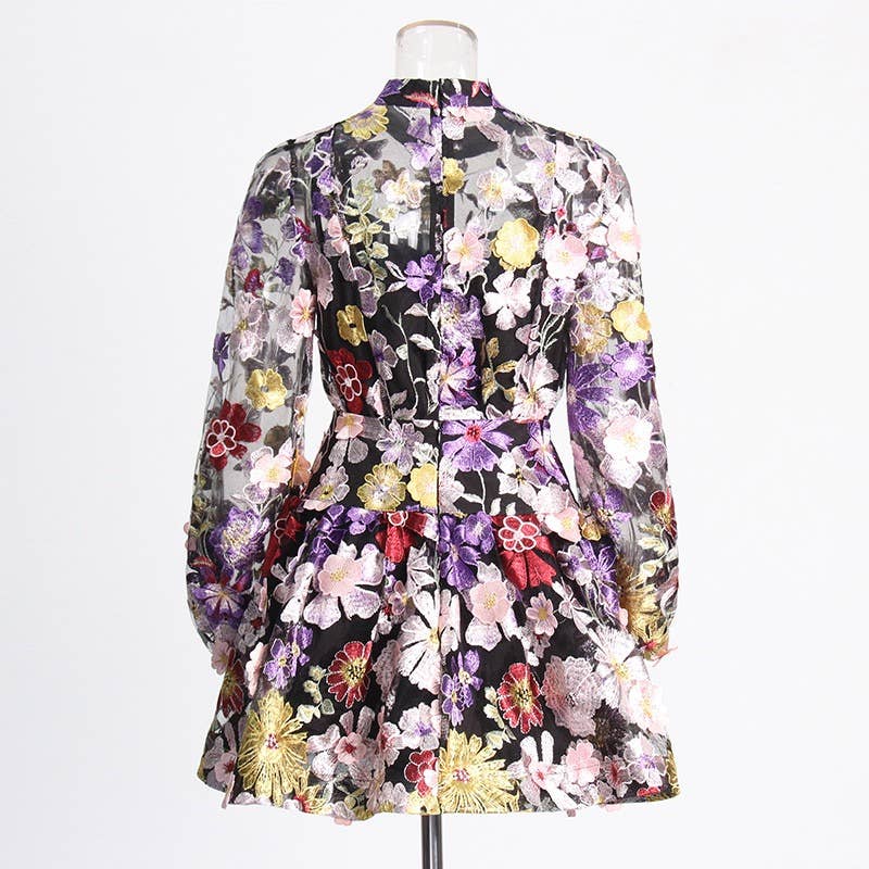 TAO   |    PS Black Floral Top &amp; A-Line Skirt Ensemble