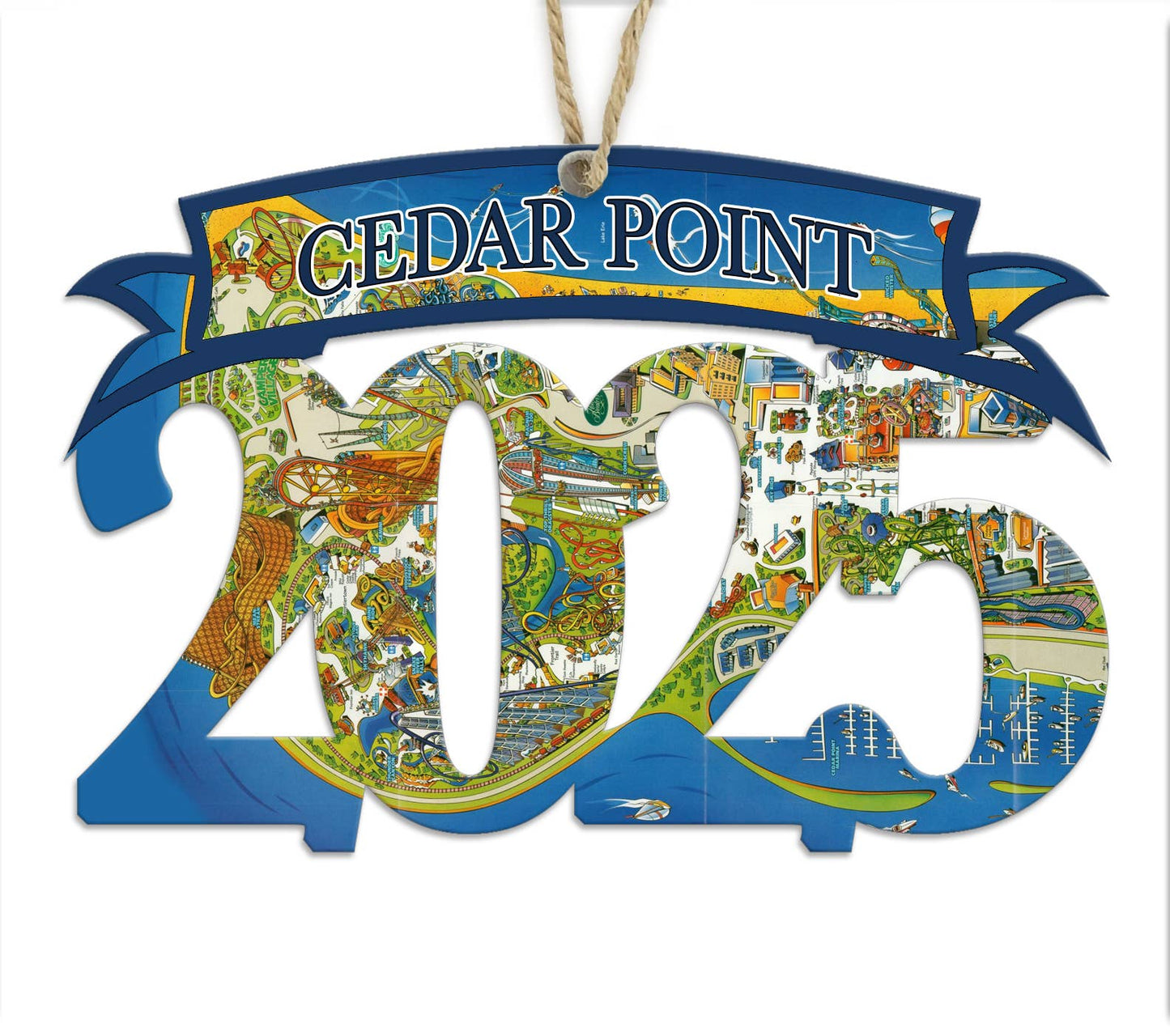 Wood 2025/Year Shaped Ornament with Map -Custom Location!