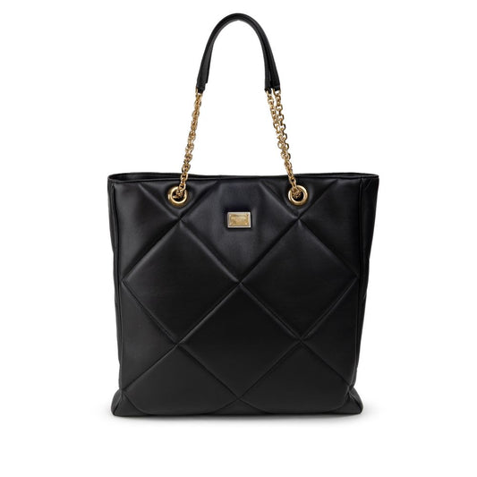 Dolce & Gabbana Black Leather Tote Bag