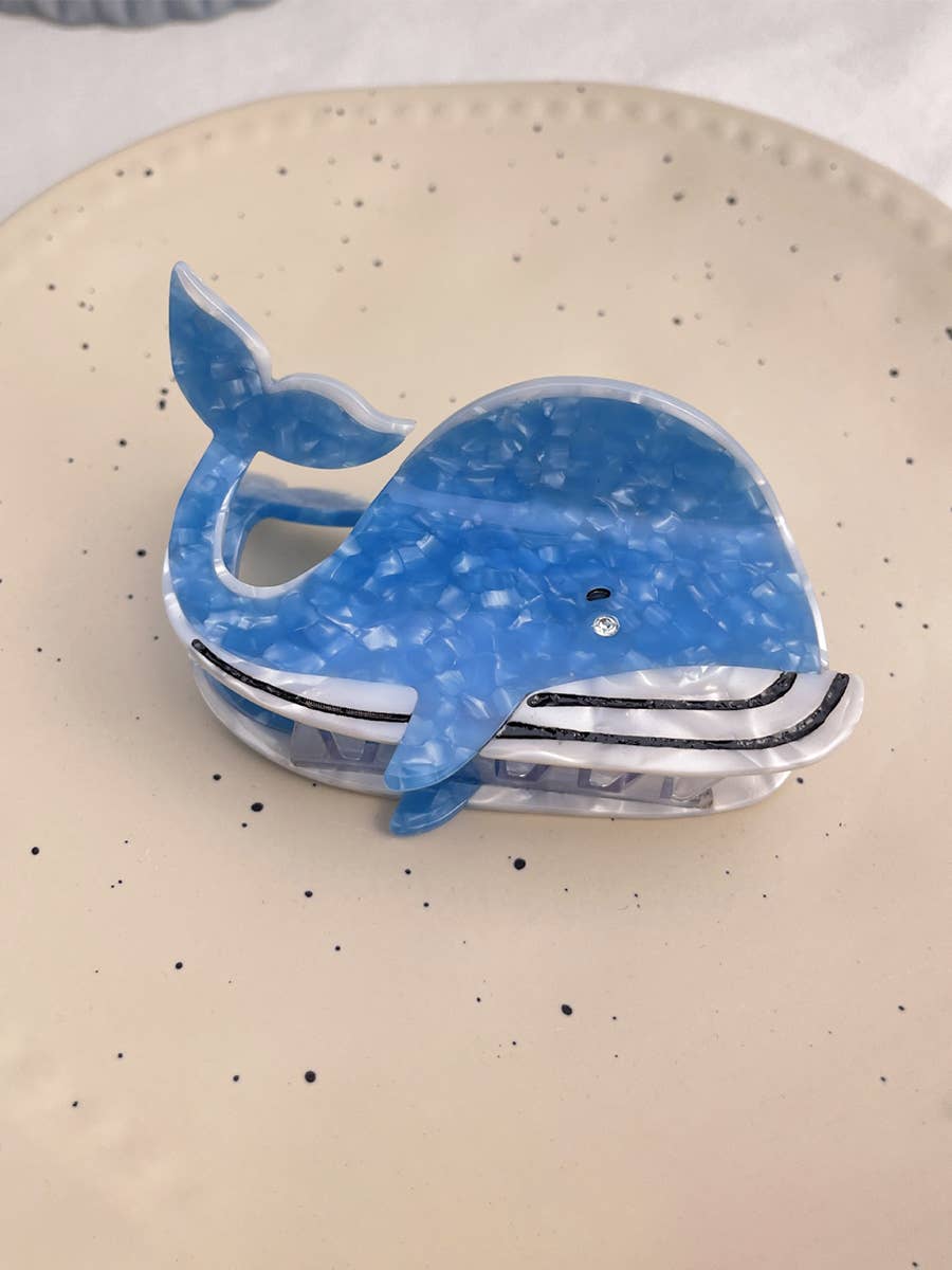 HAIR CLIPS: Ocean whale with baby