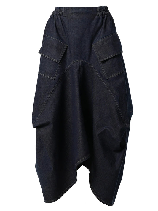 Metamorphoza   |    Asymmetrical Long Dark Denim Skirt