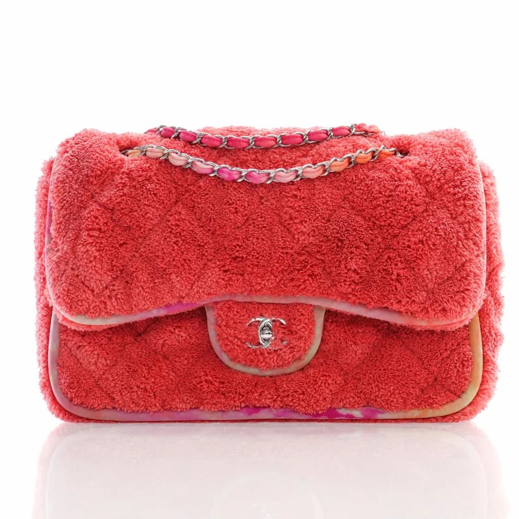 Chanel Classic Flap Jumbo Pink Terrycloth