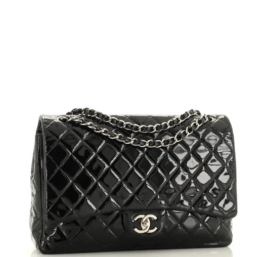 Chanel   |   Black Quilted Patent Maxi