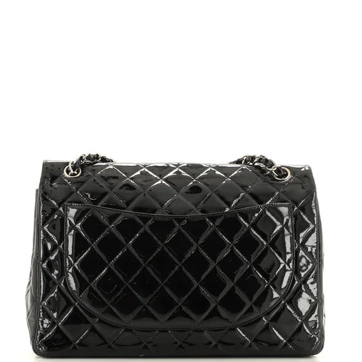 Chanel   |   Black Quilted Patent Maxi