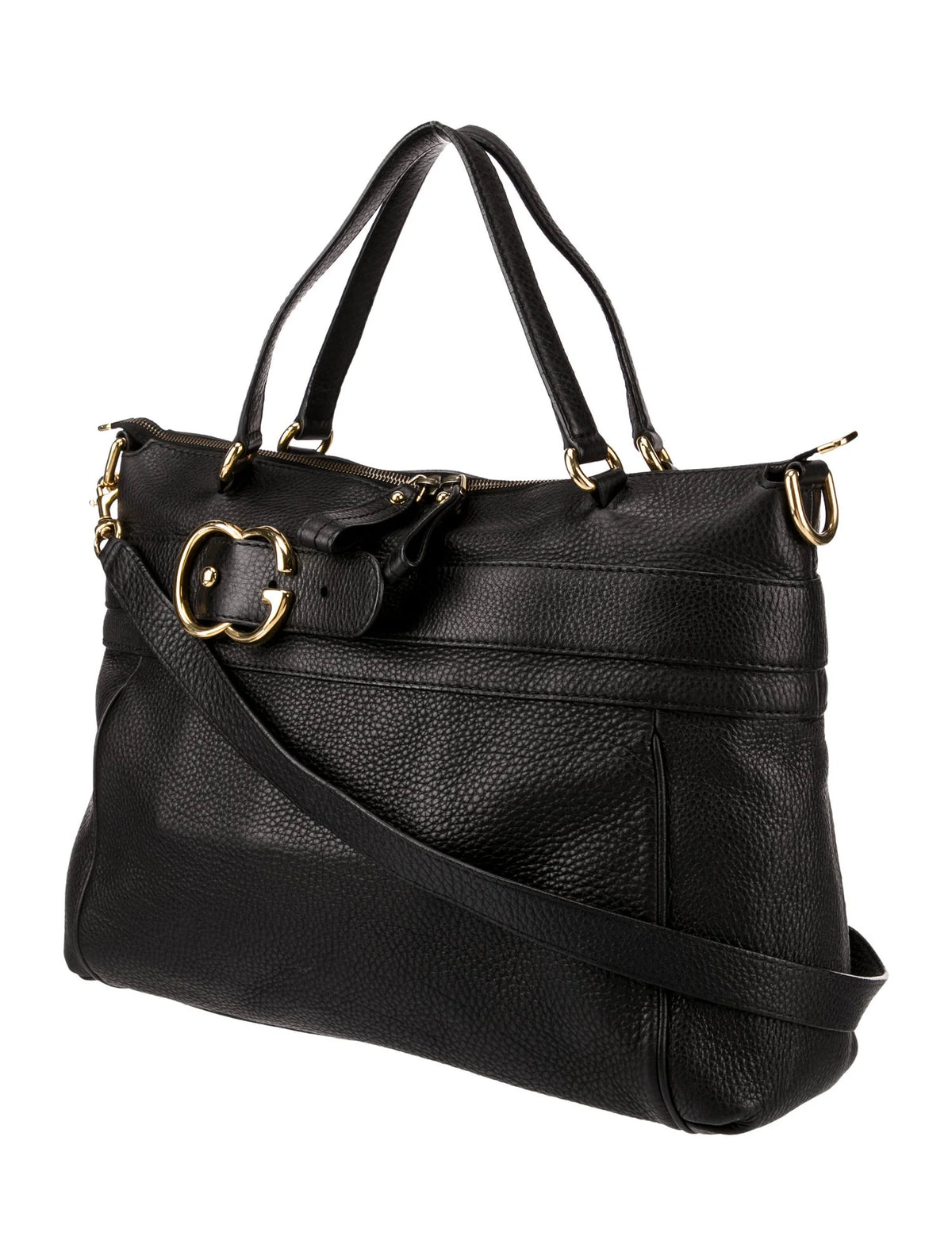Gucci   |    Black Pebbled Calfskin Leather Ride