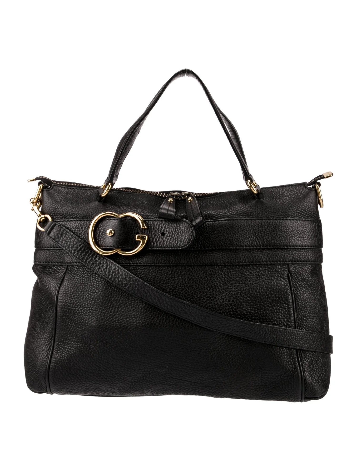 Gucci   |    Black Pebbled Calfskin Leather Ride