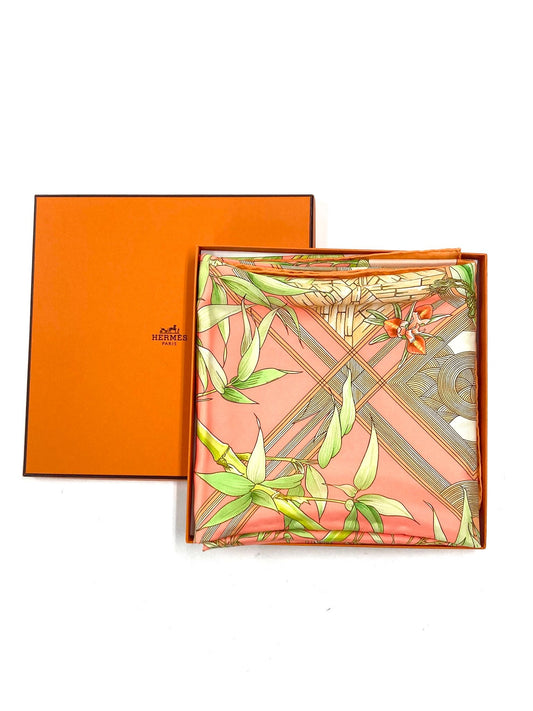 Hermes   |    SERENITE Orange Scarf 90,Silk