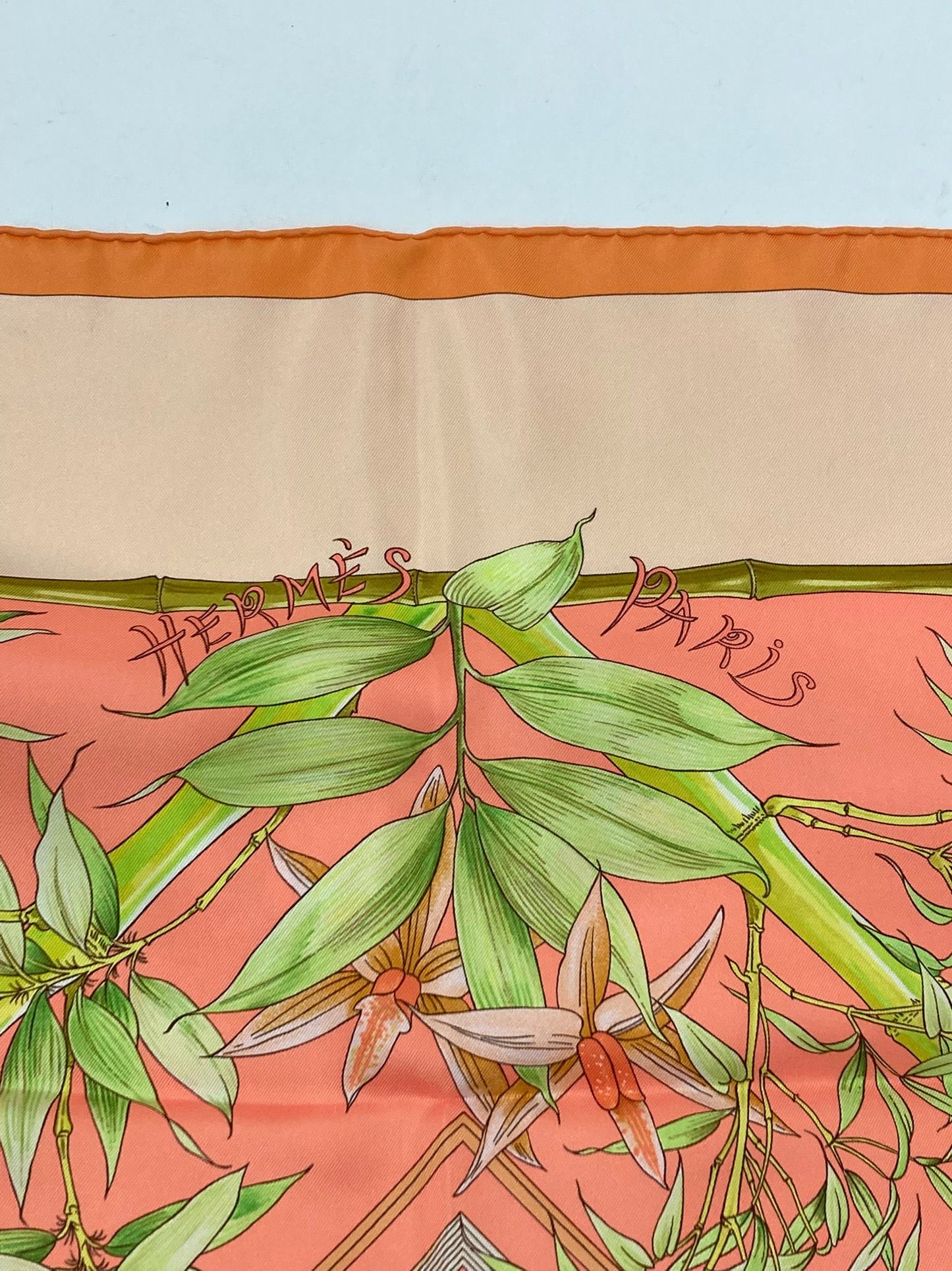 Hermes   |    SERENITE Orange Scarf 90,Silk