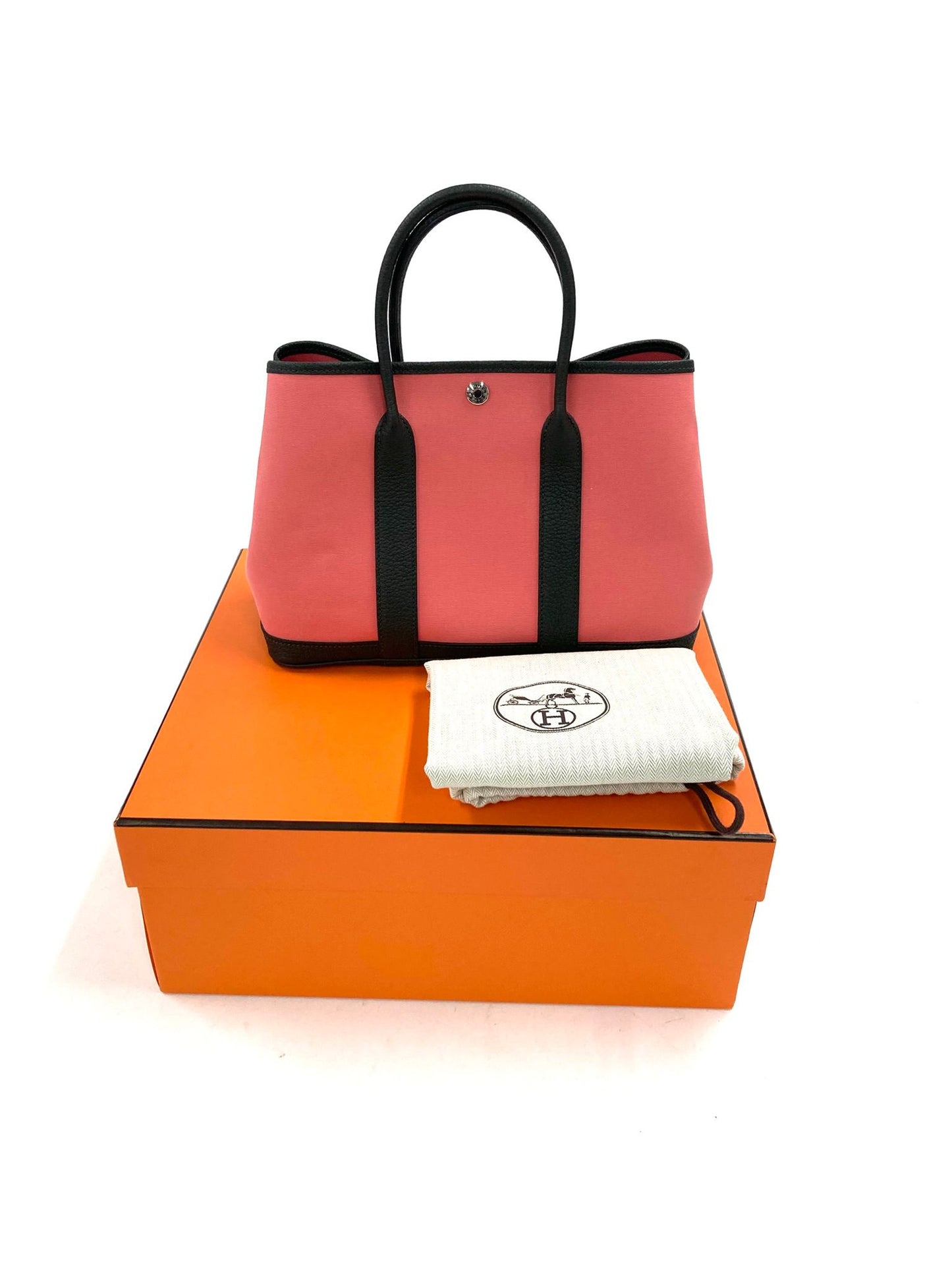 Hermès   |   Pink Garden Party 30, Negonda Toile PHW A Stamp