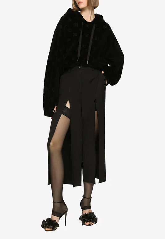 Dolce & Gabbana   |     High-Waist Cropped Pants with Slits