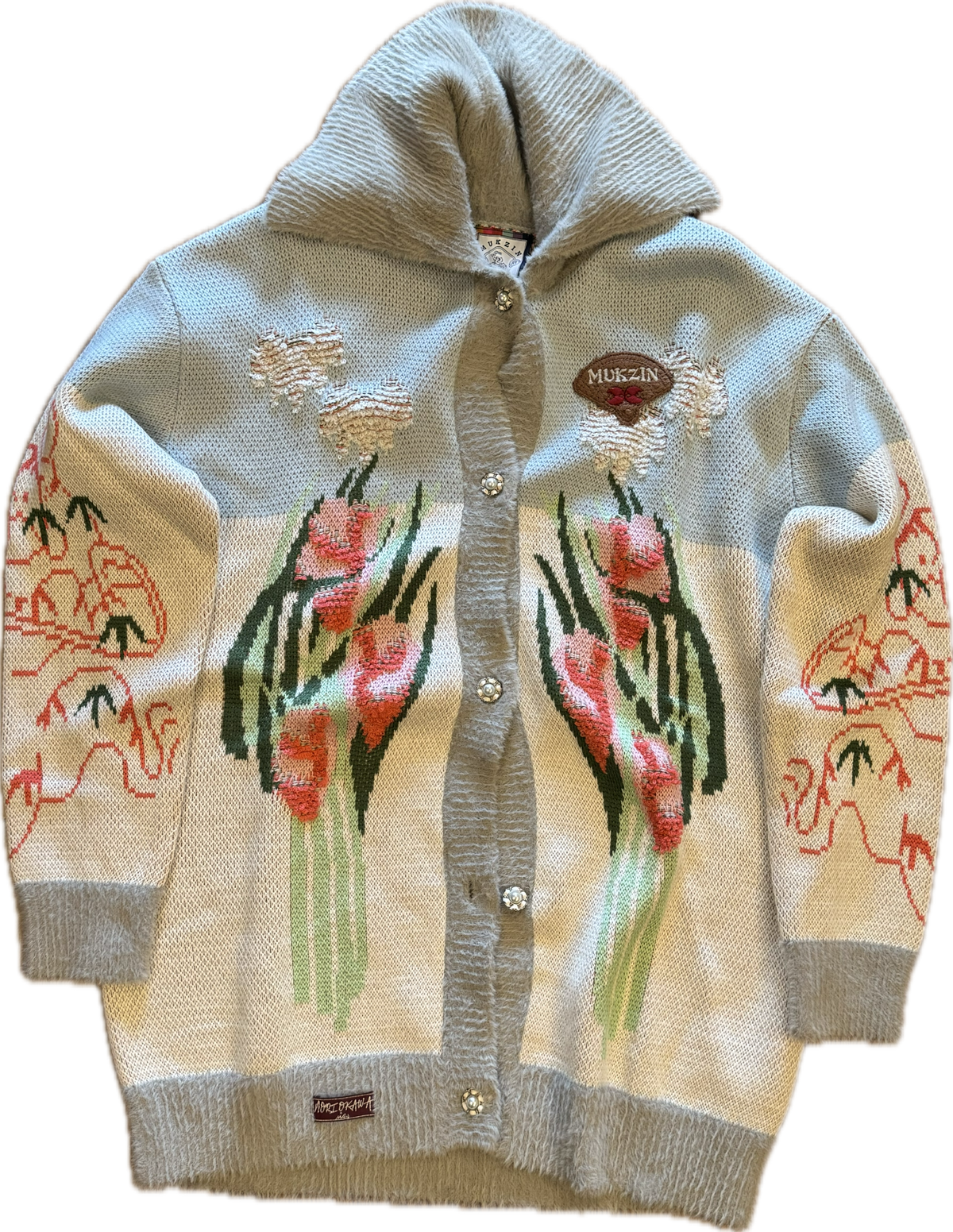 Mukzin   |    Flowers Cardigan With Mukzin Logo