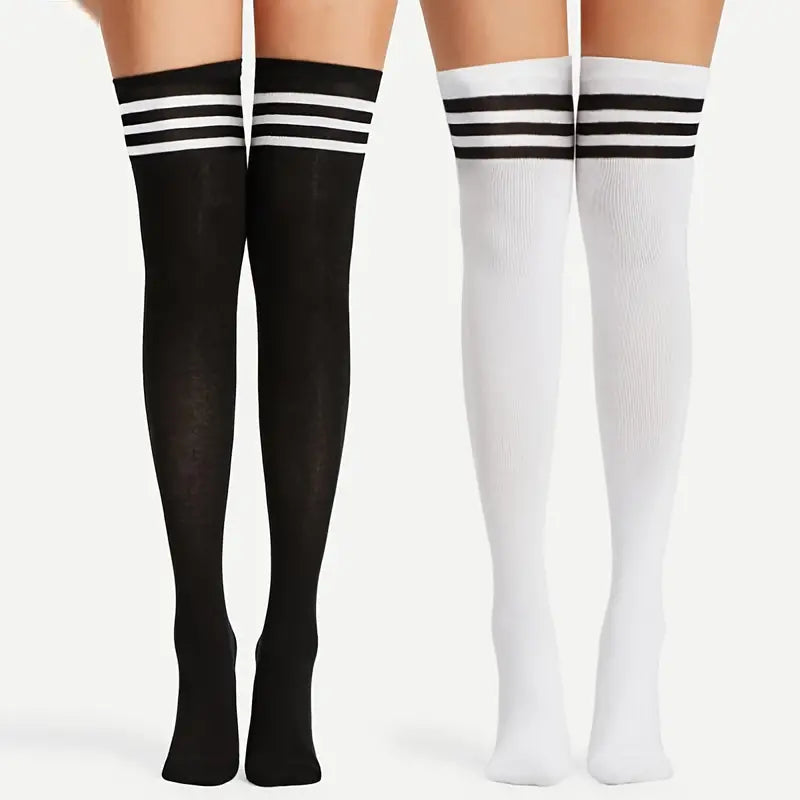 SOCKS_Knee Highs grey/Black/White