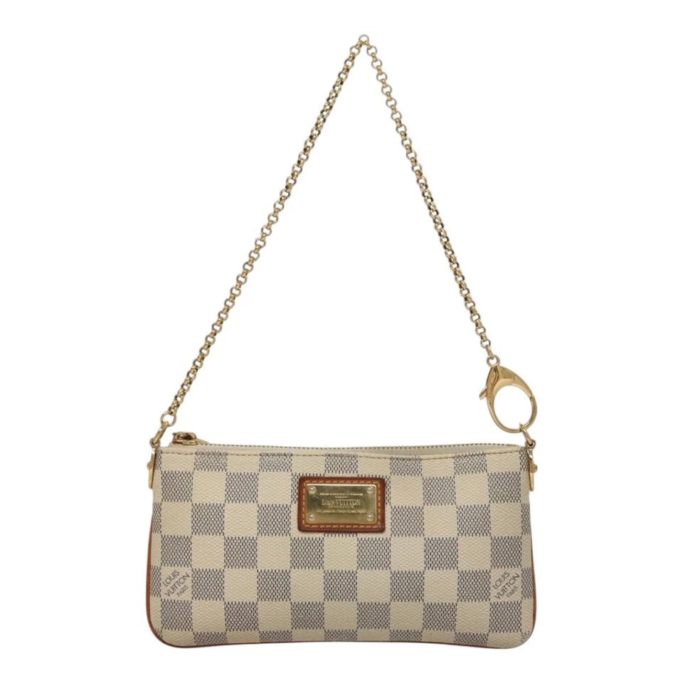 Louis Vuitton   |    Mira White Canvas Clutch Bag