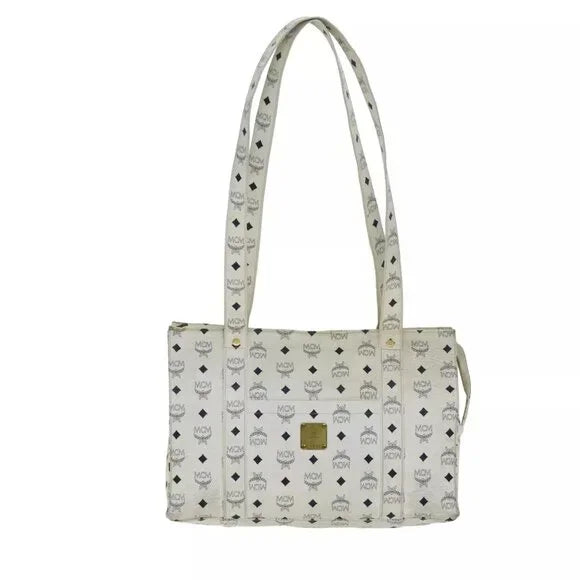 MCM   |     Vintage Vicetos Logogram Tote White