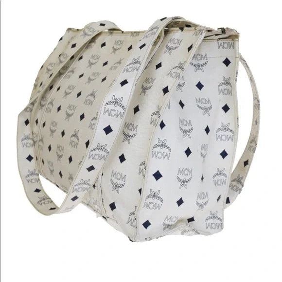 MCM   |     Vintage Vicetos Logogram Tote White