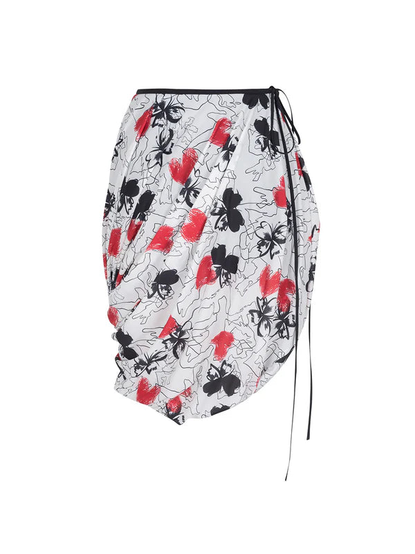 Mukzin   |    Hand Painted Butterfly Print Skirt