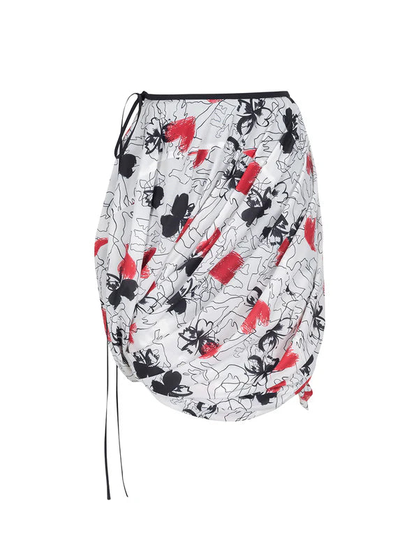 Mukzin   |    Hand Painted Butterfly Print Skirt