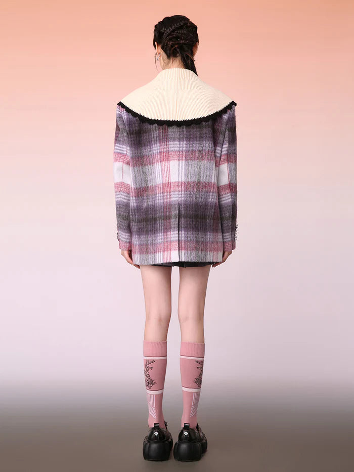 Mukzin   |    Plaid Cassic Warm Campus Coat
