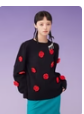 Mukzin   |    Black Cardigan with Red Roses