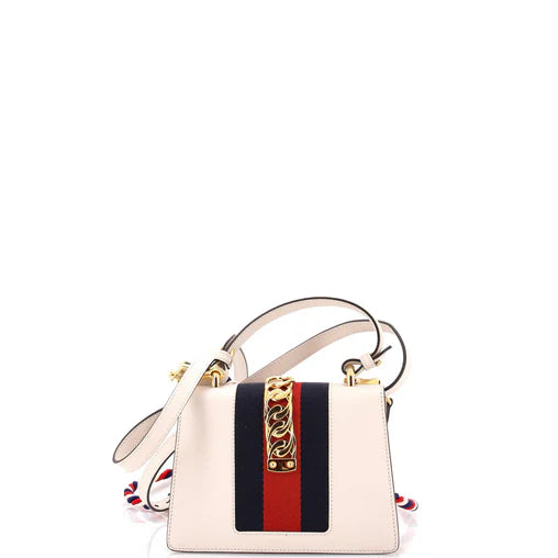 Gucci   |   Sylvie Top Handle Bag Embroidered Leather Mini
