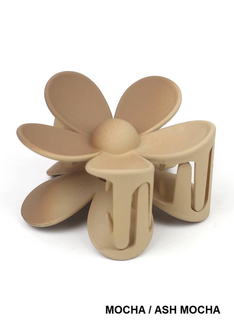 ,.._ 42POPS Large Flower Hair Claw Hair Clip: OS / BEIGE-163545