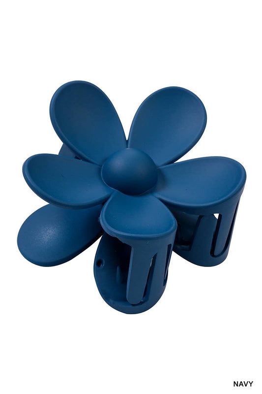 Hair Clip_ 42POPS Large Flower Hair Claw Hair Clip: OS / NAVY-157785
