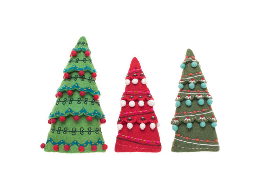 Sugar Plum Tree Set - Traditional Colors Set of 3: Traditional Colors