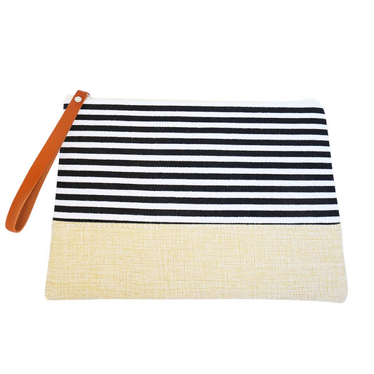 Bag Makeup   |    Striped Wristlet Clutch Navy