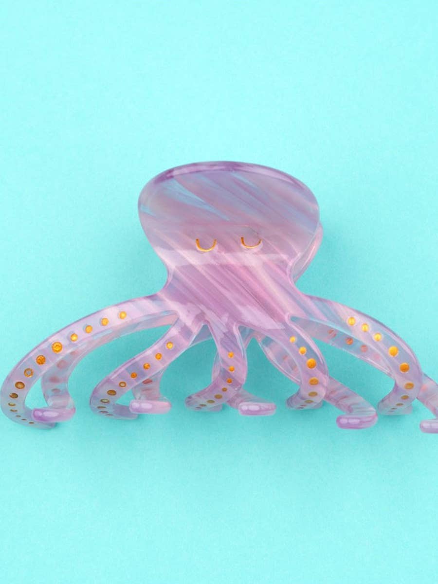 Ocean beach fish seashell acrylic hair claw clip