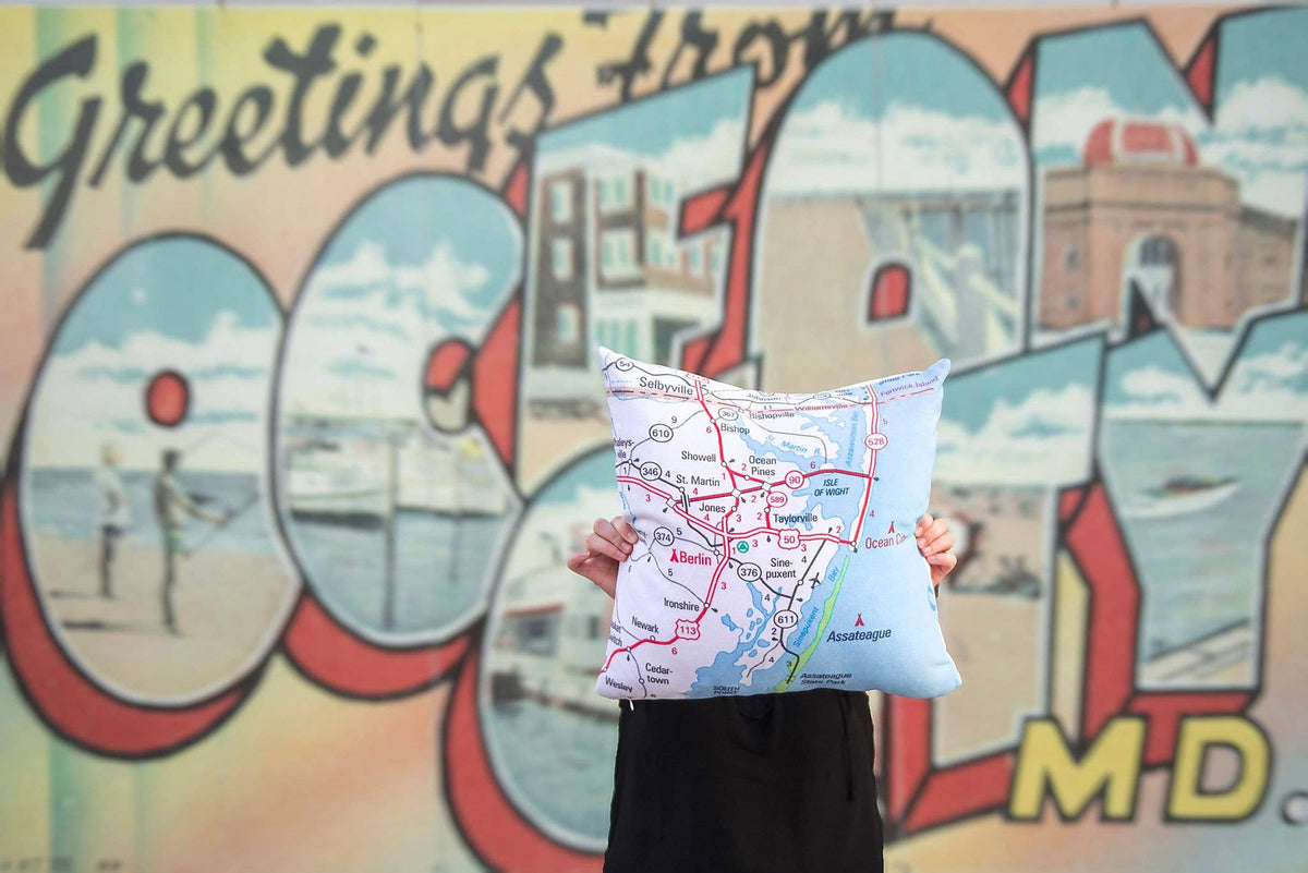 Cushion_Map Pillow Throw Pillow Decorative Map Pillow: Cover with Pillow Insert