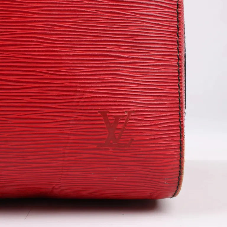 Louis Vuitton   |    Epi Keepall 55 Castillan Red Travel Bag