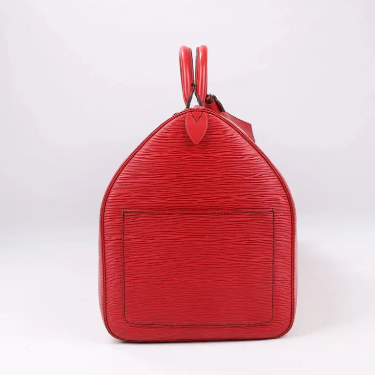 Louis Vuitton   |    Epi Keepall 55 Castillan Red Travel Bag