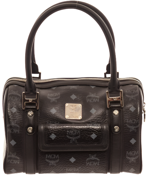 MCM Black Visetos Coated Canvas & Leather Boston Bag - TAO 919