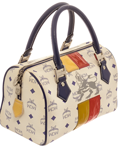 MCM Multicolor Coated Canvas Lion Boston Satchel Bag - TAO 919