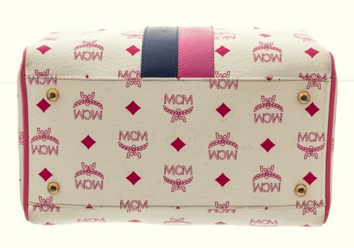 MCM Pink &amp; White Lion Boston Bag - TAO 919